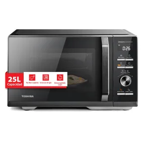 Microondas Inverter TOSHIBA 25L, 900W, Grill, Negro Elegantemente