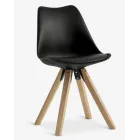 Silla BLOKHUS de comedor en polipiel negra - Recogida gratis