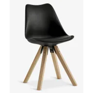 Silla BLOKHUS de comedor en polipiel negra - Recogida gratis