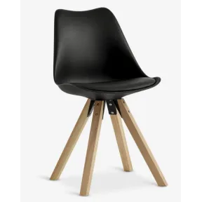 Silla BLOKHUS de comedor en polipiel negra - Recogida gratis