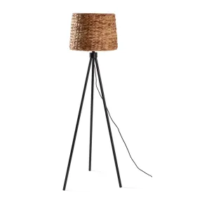 Lámpara de pie de metal y alga marina, 144 cm de altura