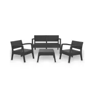 Mesa de jardín con 2 sillas y sofá de 2 plazas