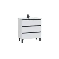 Lavabo Cora en blanco y negro de 80x45cm