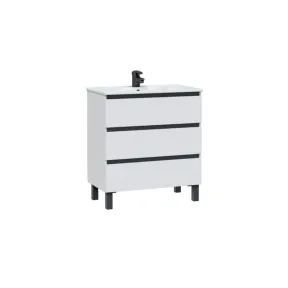 Lavabo Cora en blanco y negro de 80x45cm