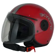 Casco jet negro mate con rayas plateadas y 2 visores H710