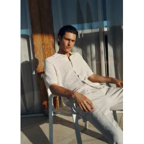 Camisa de algodón con punto calado