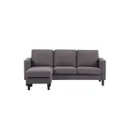 Sofá Esquinero Gris Vigore 3 Plazas en Textil 87x197 cm