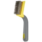 Cepillo raspador ancho, acero inoxidable, agarre suave, negro y amarillo