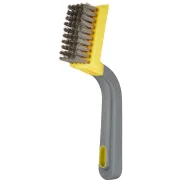 Cepillo raspador ancho, acero inoxidable, agarre suave, negro y amarillo