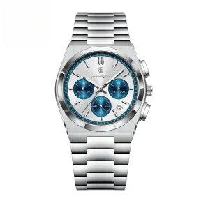 Reloj deportivo masculino de acero, cronógrafo e impermeable