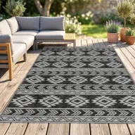 Alfombra Negra y Gris de Exterior 182x274 cm - Outsunny