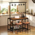 Estantería Marrón Homcom de Acero y Melamina para Cocina