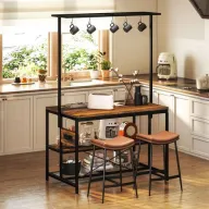 Estantería Marrón Homcom de Acero y Melamina para Cocina