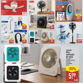 Ventilador portátil, de pie y de cuello: diseño mini ideal.