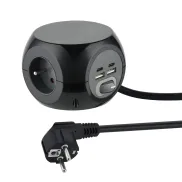 Mini cubo 4 puertos USB y 3 enchufes Eectraline 35441
