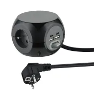 Mini cubo 4 puertos USB y 3 enchufes Eectraline 35441