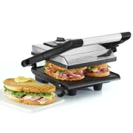 Sandwichera Eléctrica con Placas Dobles y Tapa Regulable