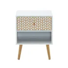 Mesilla de noche blanca efecto roble 40cm - Baita