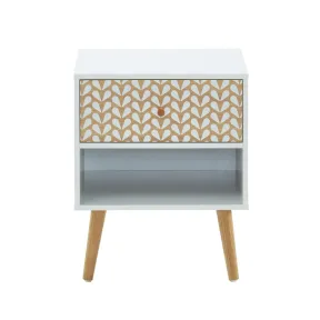 Mesilla de noche blanca efecto roble 40cm - Baita