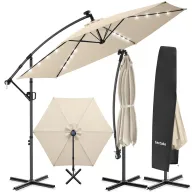 Sombrilla Giratoria con Luz Solar para Terraza 3x3 m