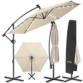 Sombrilla Giratoria con Luz Solar para Terraza 3x3 m
