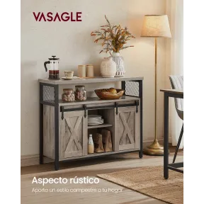 Armario de Cocina con Estantes Ajustables y 2 Puertas Correderas