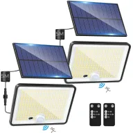 Focos LED Solares Exterior con Sensor de Movimiento y Mando