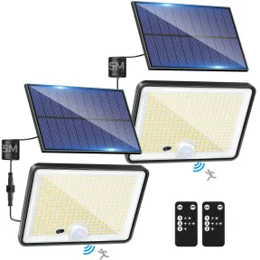 Focos LED Solares Exterior con Sensor de Movimiento y Mando