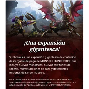 Sunbreak: Monster Hunter Rise para Nintendo Switch