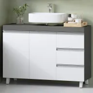 Armario de Baño Moderno con Cajones y Puertas, 30x90 cm
