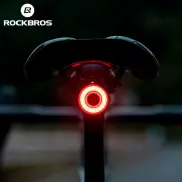 Luz trasera inteligente ROCKBROS para bicicleta IPX6 recargable