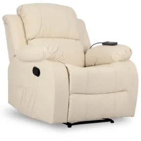 Sillón Relax Reclinable con Masaje y Calor Trevi Crema