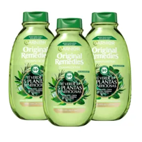 Champú Detox Garnier Té Verde y 5 Plantas - 3x400 ml