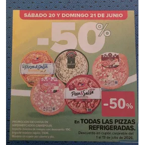 Pizzas Refrigeradas -50% en Carrefour