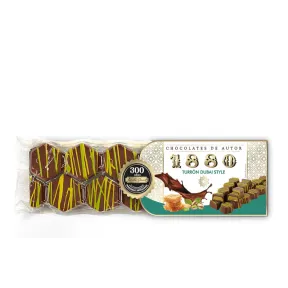 Turrón de chocolate y crema de pistacho 200 gr tipo DUBAI