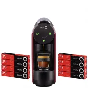 Cafetera Mini Qool Roja - Pack con Cápsulas para Bebidas Calientes