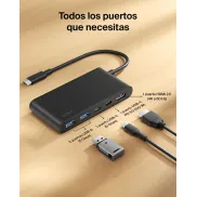 Adaptador USB C Multipuerto con 5 Puertos y HDMI 4K
