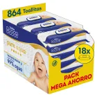 Toallitas Dodot Pure Aqua para Bebé, 864 Unidades en 18 Packs