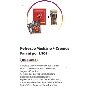 App de McDonald's: Cromos del Mundial y refrescos