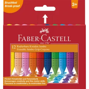 Tizas Jumbo GRIP borrables Faber-Castell, 12 unidades