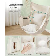 Silla colgante con cojines hasta 150Kg