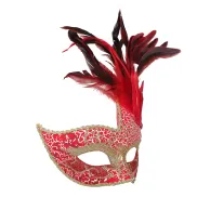 Máscara de plumas para carnaval y fiestas venecianas