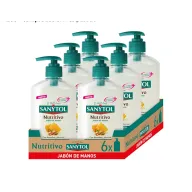 Jabón desinfectante de manos Sanitol nutritivo 6und 250ml