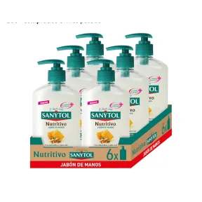 Jabón desinfectante de manos Sanitol nutritivo 6und 250ml