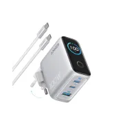 Cargador Anker 100W GaN con 3 Puertos y Pantalla Digital