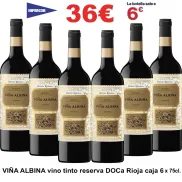 Vino tinto reserva Viña Albina DOCa Rioja 6 botellas 75cl.