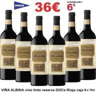Vino tinto reserva Viña Albina DOCa Rioja 6 botellas 75cl.
