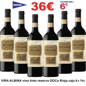 Vino tinto reserva Viña Albina DOCa Rioja 6 botellas 75cl.