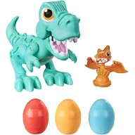 Dino glotón Rex Play-Doh con sonidos y 3 huevos para niños