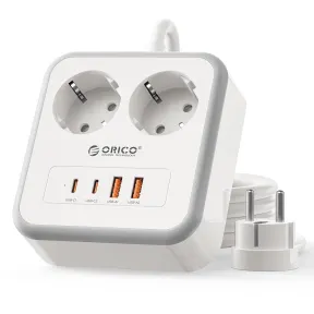 Regleta ORICO con USB C (20W PD) en 4 Colores